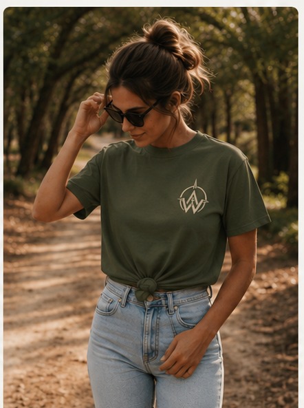 Green tee front — women