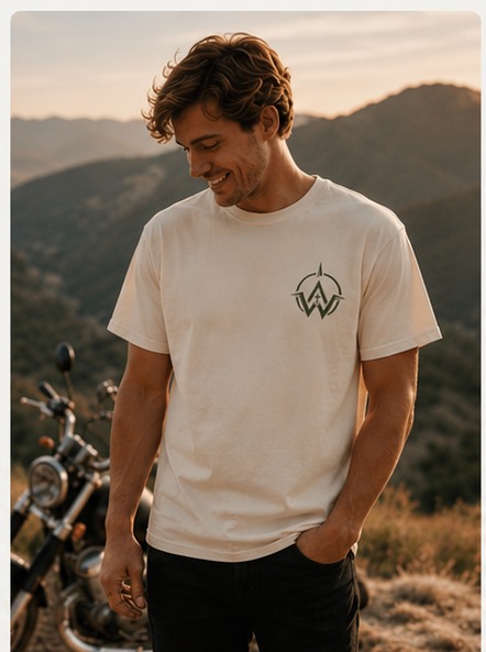 Cream tee front — men